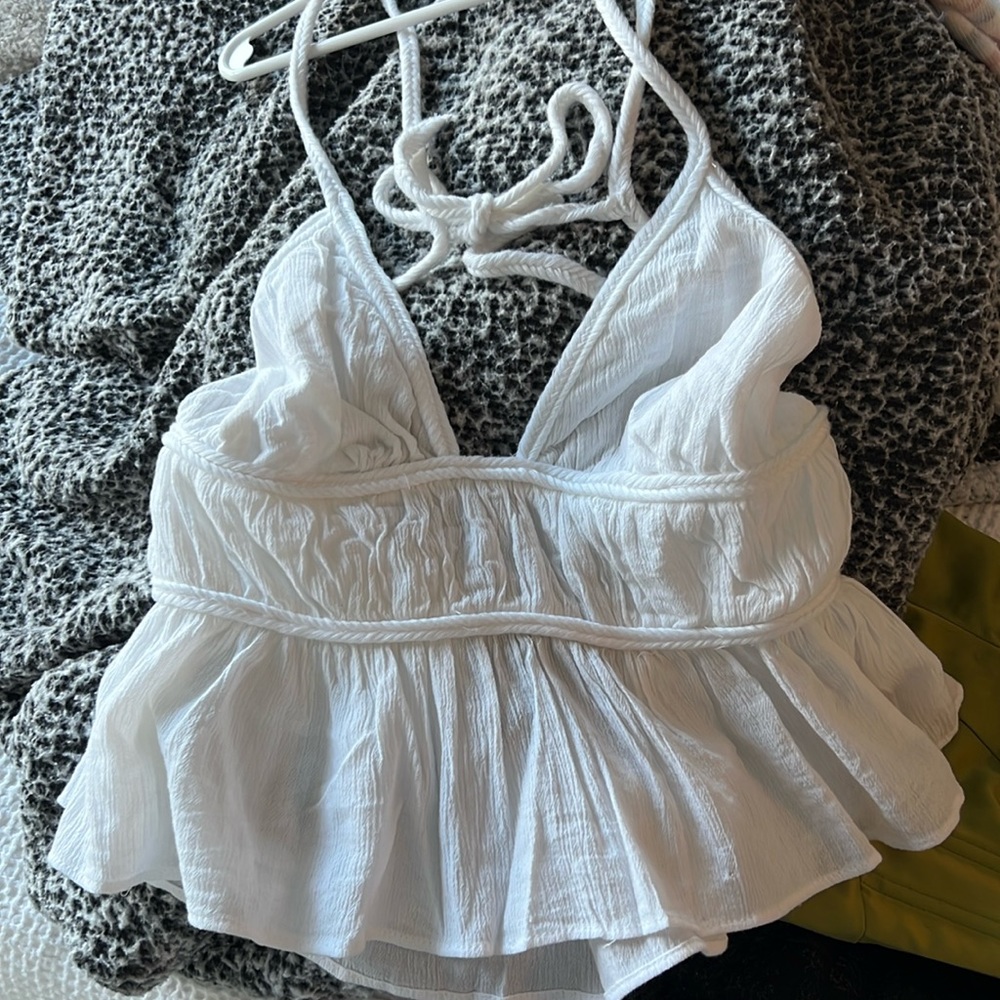 Zara white tank xs